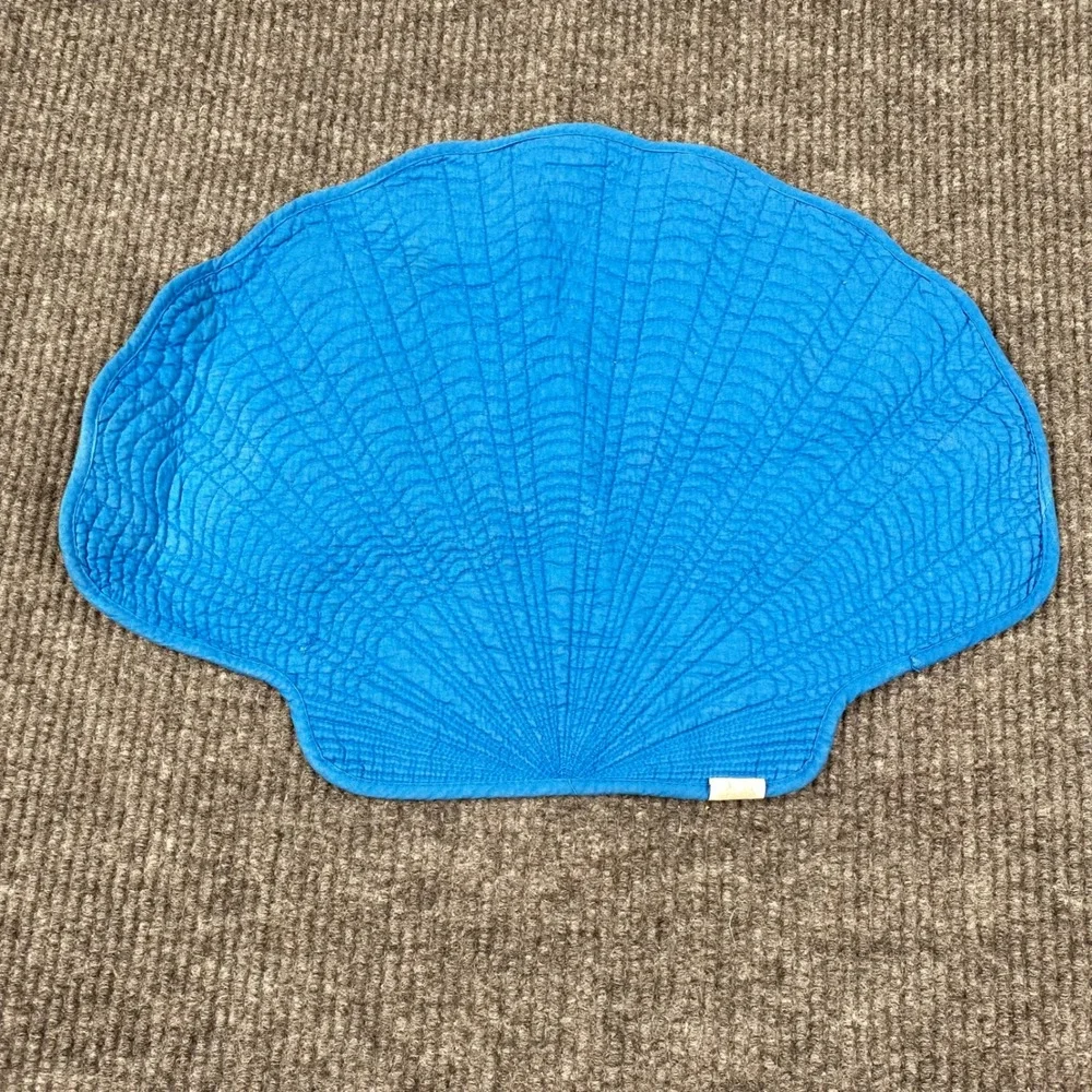 Blue Quilted Cotton Seashell Placemat Coastal Nautical Beach House Decor 260